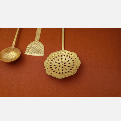 Brass Cooking Spoon Set | Gold | Set of 7