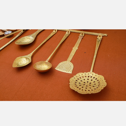 Brass Cooking Spoon Set | Gold | Set of 7