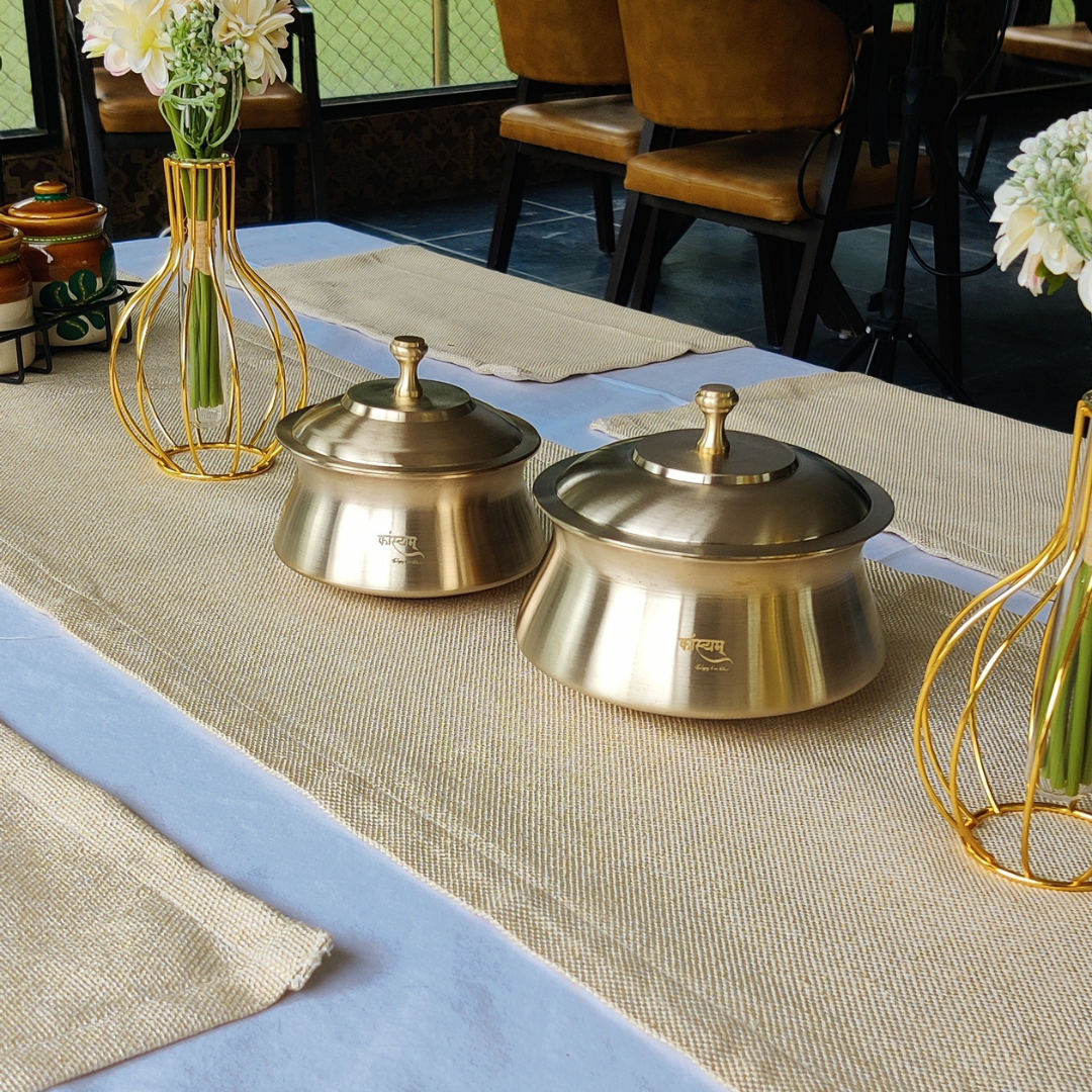 Bronze/Kansa Antique Thali Set For 6 Person