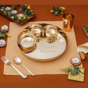 Bronze/Kansa DINNER SET OF 7 ROYAL GOLD